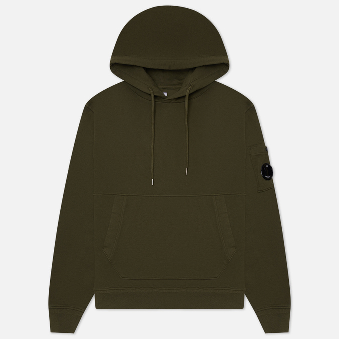 Мужская толстовка C.P. Company Cotton Fleece Hoodie Garment Dyed оливковый, Размер M