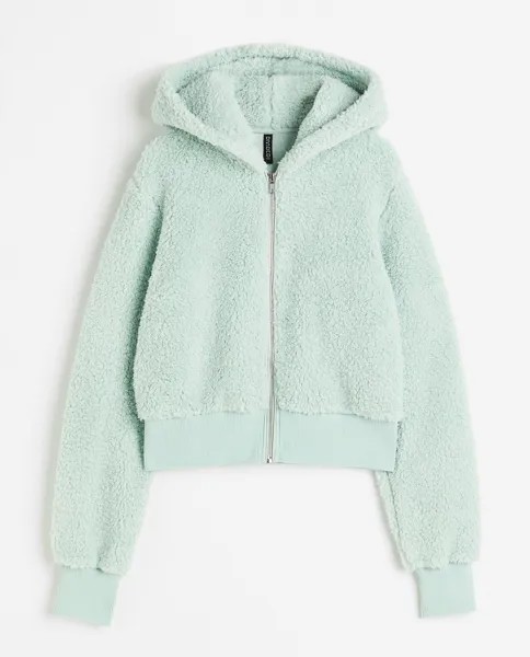 Толстовка H&M Hooded Teddy Fleece, бирюзовый