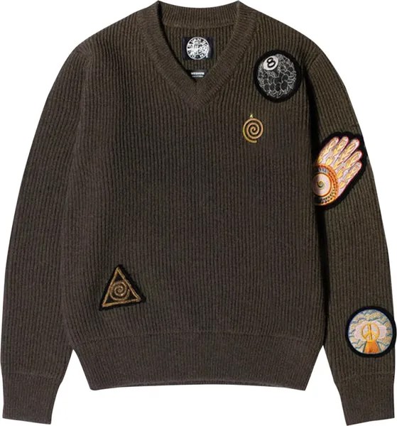 Свитер Stussy x Dries Van Noten Patch Knit Sweater 'Sand', коричневый