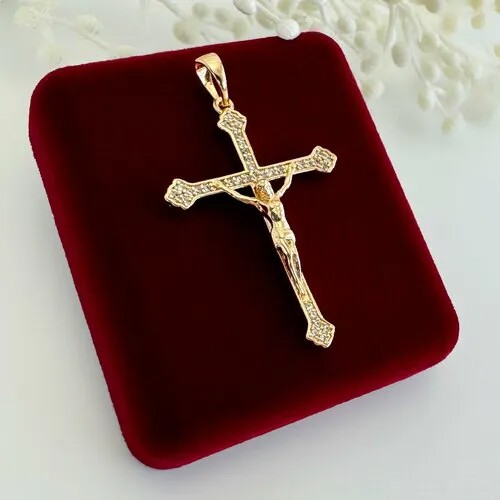Крестик XUPING JEWELRY, фианит, золото