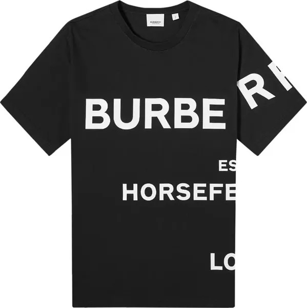 Футболка Burberry Horseferry Print Oversized T-Shirt 'Black/White', черный