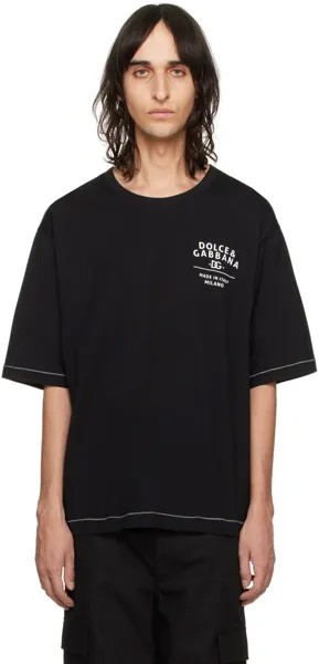Черная футболка с принтом Dolce&Gabbana, цвет Nero