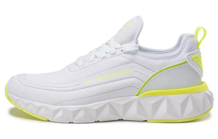 Кроссовки EMPORIO ARMANI EA7 Lifestyle Shoes Unisex Low-top Fluorescent Yellow, белый/желтый