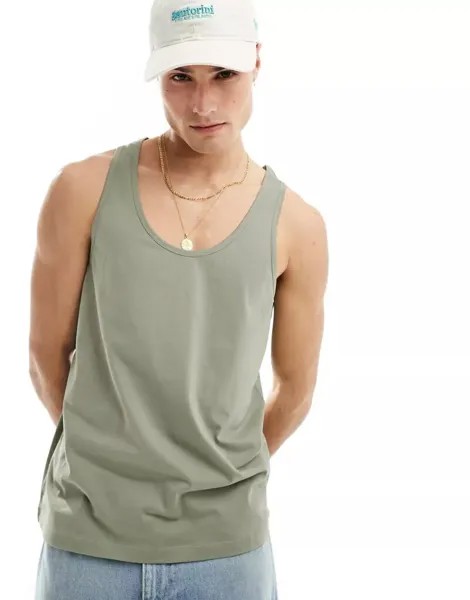 Майка цвета хаки ASOS