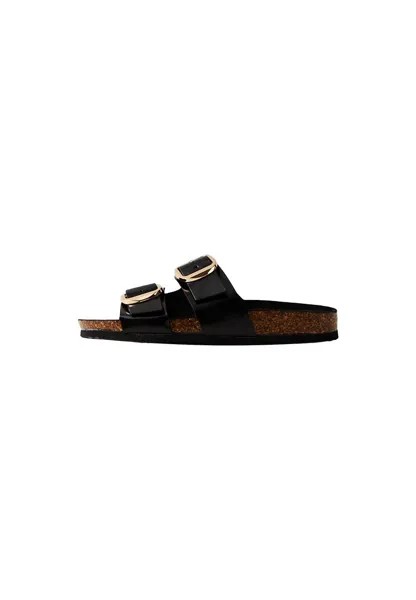 Мюли на плоской подошве LOOK BUCKLE FOOTBED New Look, цвет black