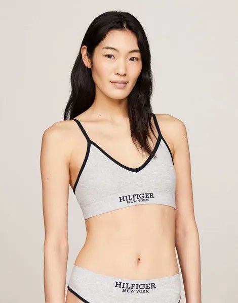 Бюстгальтер с треугольными чашками Tommy Hilfiger серого цвета
