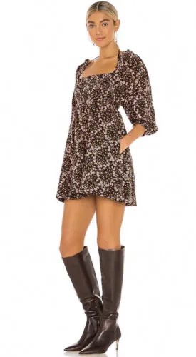 Free People Мини-платье Babydoll с принтом и завязками, S 128 долларов США
