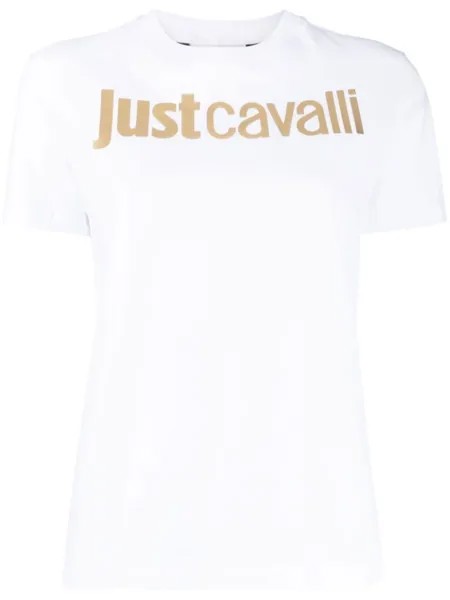 Just Cavalli metallic-logo T-shirt, белый