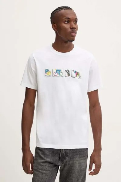 Хлопковая футболка PS Paul Smith, белый
