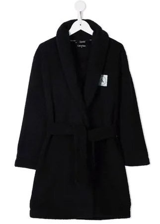 Calvin Klein Kids флисовый халат с нашивкой-логотипом