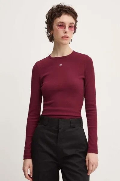 Лонгслив Tommy Jeans, бордовый