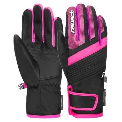 Перчатки Reusch, размер 5,5, черный, розовый