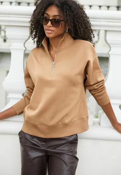 Толстовка ESSENTIAL HALF ZIP Next, цвет camel tan