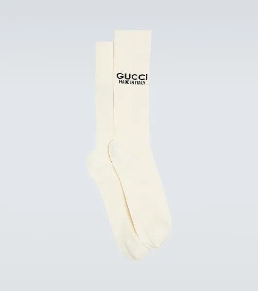 Хлопковые носки с логотипом Gucci, белый
