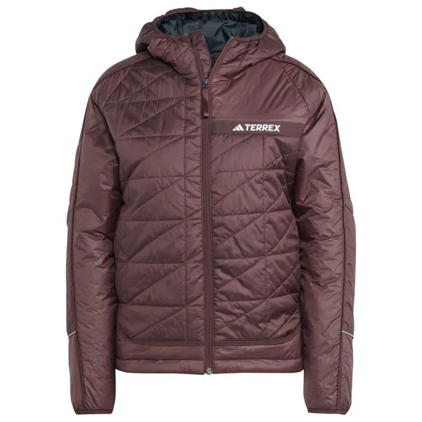 Куртка из синтетического волокна Adidas Terrex Women's Terrex Multi Insulated Hooded, цвет Shadow Brown