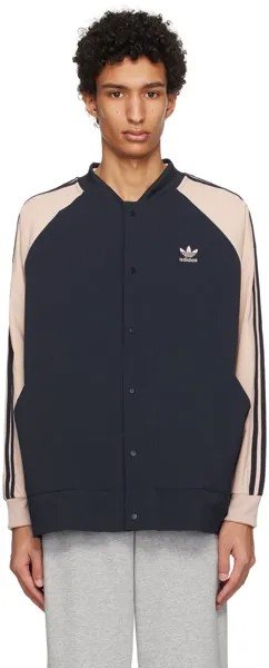 Темно-синяя спортивная куртка с вышивкой adidas Originals