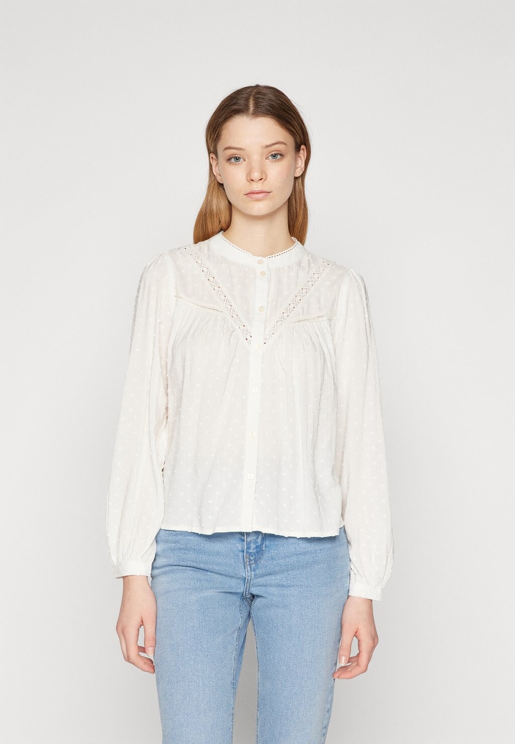 Блузка JDYJADE LIFE DOBBY LACE SHIRT , цвет cloud dancer