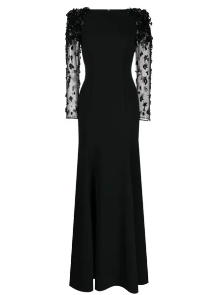 Jenny Packham платье макси Adella из тюля, черный