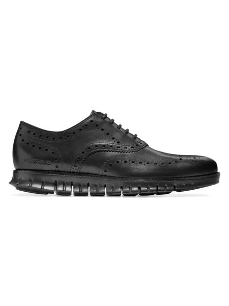 Кожаные оксфорды ZeroGrand с крыльями Cole Haan, черный