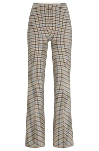 Брюки Hugo Boss Regular Fit Checked Stretch, бежевый