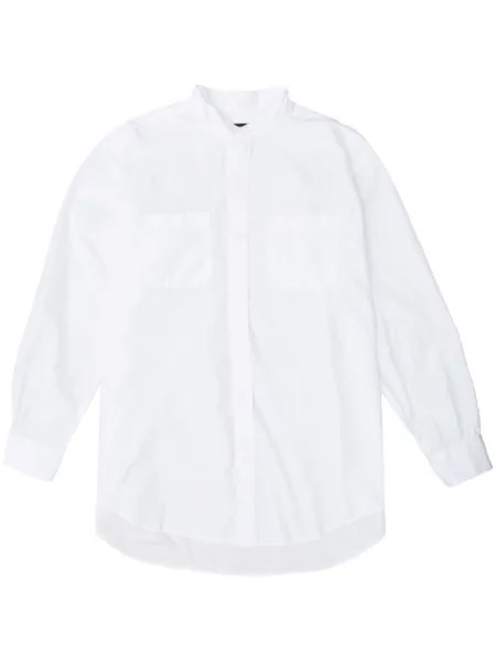 Engineered Garments хлопковая рубашка с воротником-стойкой, белый