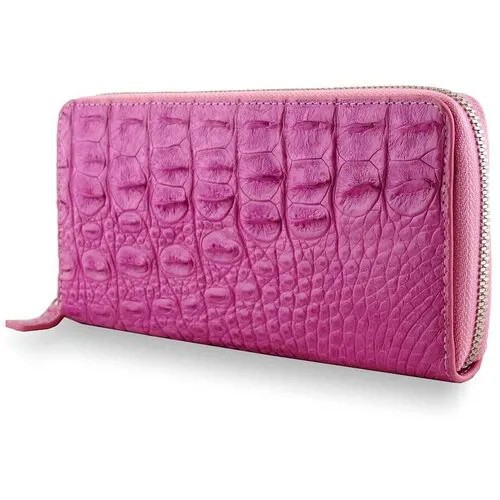 Портмоне Exotic Leather, фактура под рептилию, розовый