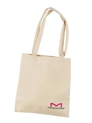 Женская холщовая сумка-тоут MAIDENFORM бежевого цвета с логотипом и двойным плоским ремешком, кошелек