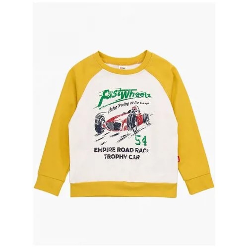 Лонгслив Mini Maxi, хлопок, размер 98, горчичный