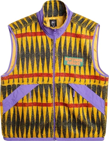 Жилет Brain Dead Configuration Printed Sherpa Vest 'Mustard Multicolor', желтый