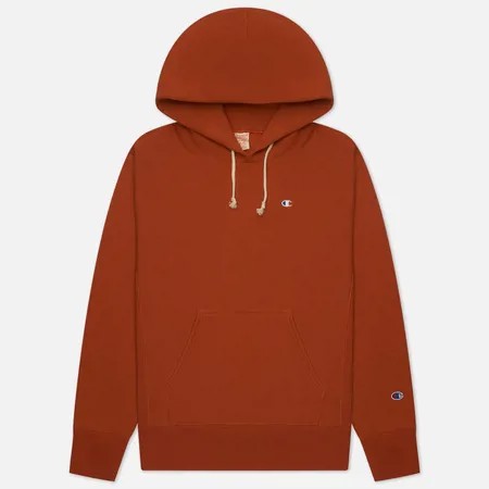 Мужская толстовка Champion Reverse Weave C Logo Hoodie Custom Fit, цвет оранжевый, размер M
