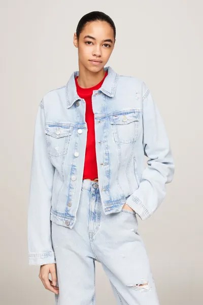 Джинсовая куртка в стиле мамы Tommy Jeans, синий