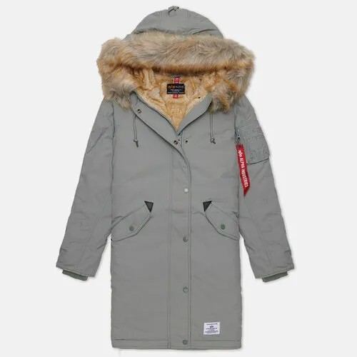 Парка  ALPHA INDUSTRIES, подкладка, размер xs, зеленый