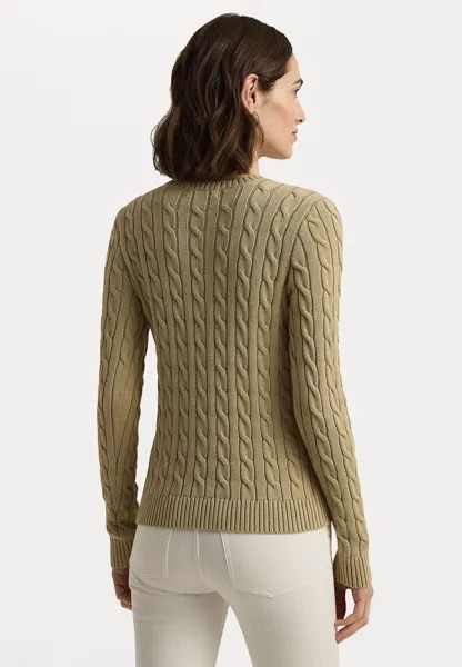 Вязаный свитер BUTTON TRIM CABLE KNIT COTTON JUMPER Ralph Lauren, цвет Birch Tan