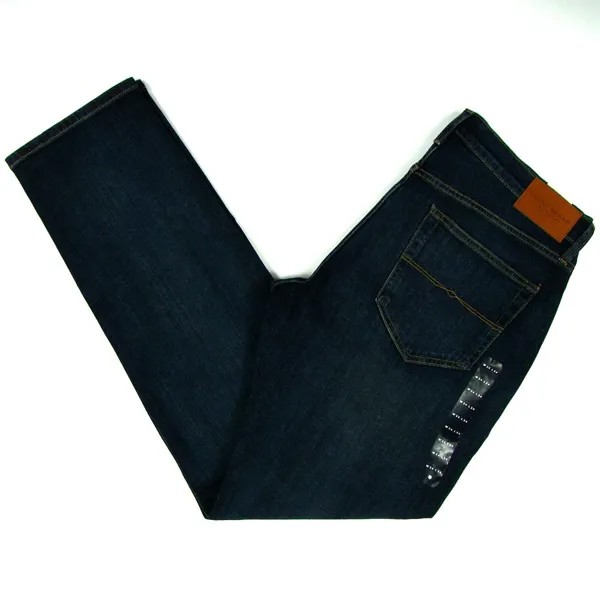 Джинсы слим Lucky Brand 121 РАЗМЕР 34 x 34 ТЕМНО-СИНИЕ, облегающие джинсы, прямые брюки со средней посадкой