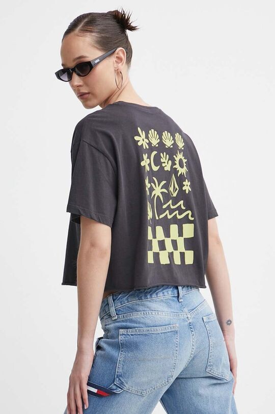 Хлопковая футболка Volcom, серый