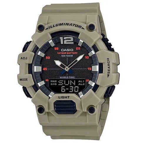 Наручные часы CASIO Collection HDC-700-3A3, черный, бежевый