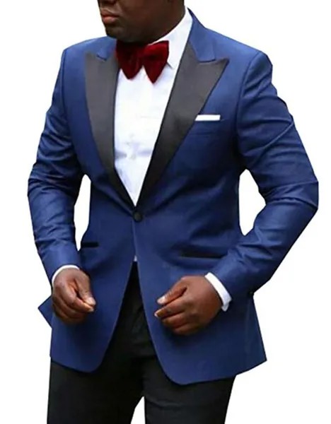 Мужской костюм из двух предметов, деловые Синие Свадебные костюмы, облегающие смокинги Лучший человек, размер L /XL/M, 2022
