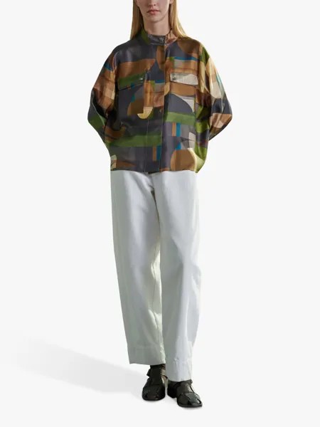 Шелковая блузка Рита SOEUR, крем/мульти