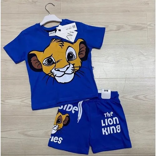 Комплект одежды , футболка и шорты, размер 122, синий