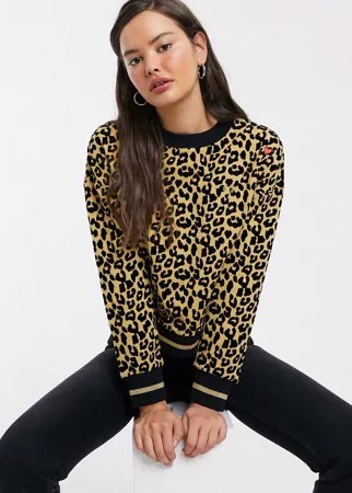 Свитшот с леопардовым принтом Fred Perry x Amy Winehouse foundation-Золотой