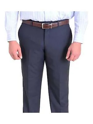 Идеальные однотонные синие шерстяные классические брюки узкого кроя с плоской передней частью