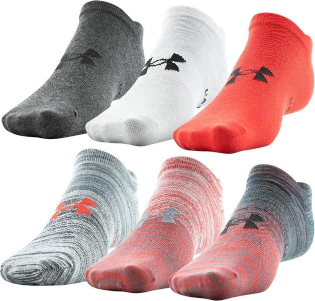 Носки Essential Lite, 6 пар Under Armour, цвет Red 2/Assorted