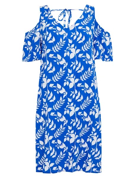 Платье Threadbare Sommer THB Mallorca Cold Shoulder Shift Dress, синий