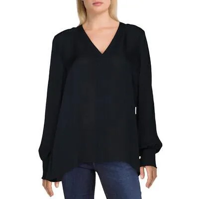 Elie Tahari Womens Kinsley V Neck Hi Low Blouse Henley Top Shirt BHFO 6220