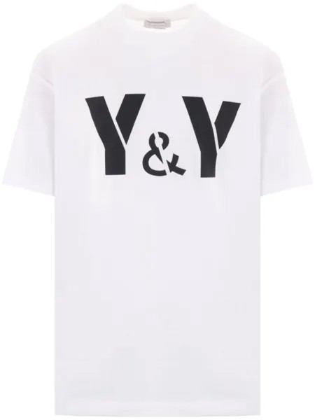 Yohji Yamamoto футболка с логотипом, белый