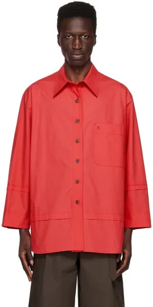 Красная рубашка свободного кроя LOW CLASSIC