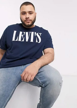 Синяя футболка с логотипом Levi's Big & Tall-Темно-синий