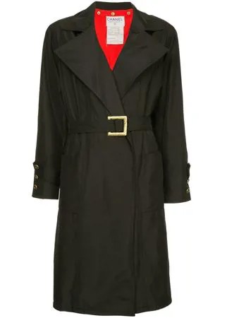 Chanel Pre-Owned пальто миди с широкими лацканами