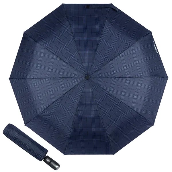 Зонт складной мужской автоматический Ferre 577-OC синий в клетку