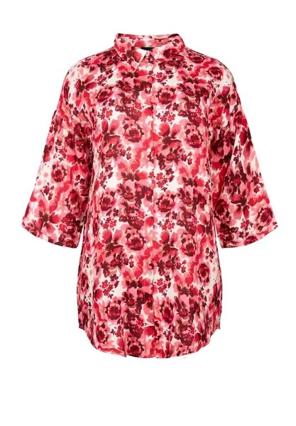 Рубашка Long With All-Over Print Zizzi, фуксия